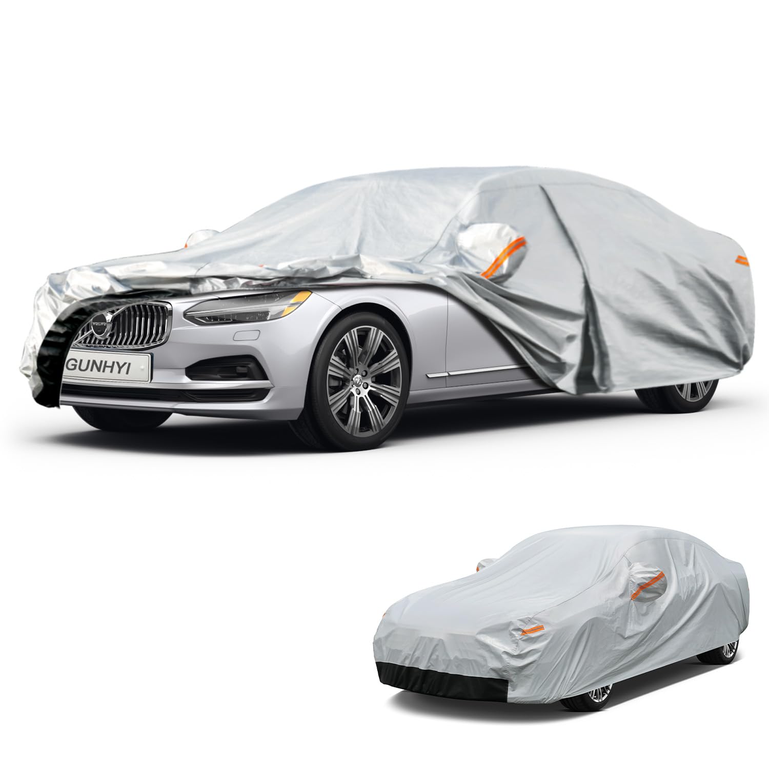 GUNHYI 6 Layer Car Cover Custom Fit Volvo S90 (2016-2026) Waterproof All Weather, Heavy Duty Outdoor Snow Sun Rain Uv Protection (Ships from US Warehouse, Delivery 3-8 Days)