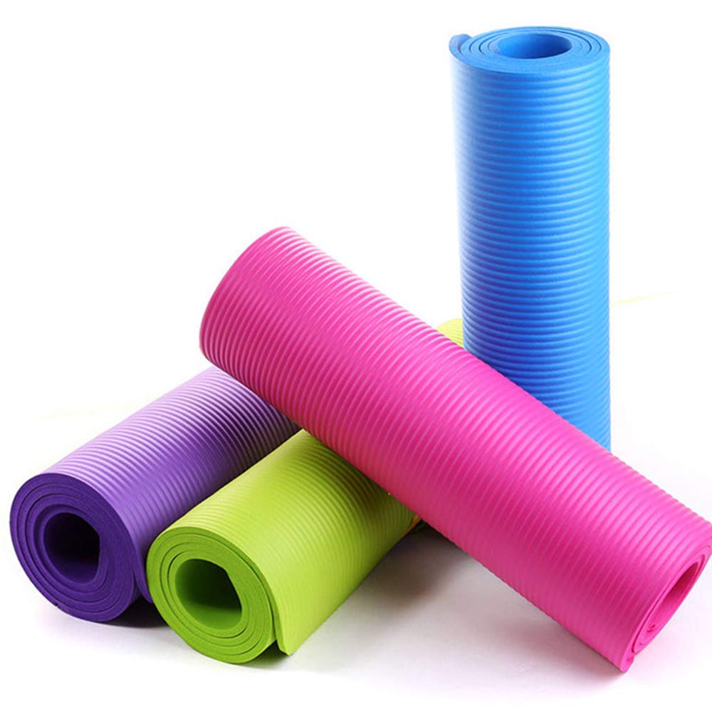 Tappetino da yoga antiscivolo, 10 mm di spessore, con fascia portaoggetti e borsa a rete, per amanti, donne incinte, bambini, anziani, escursionisti, viaggiatori