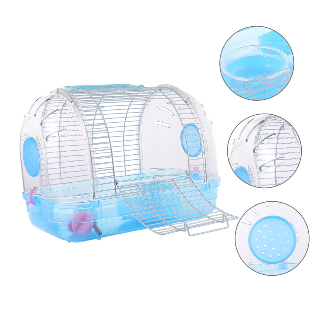 Kisangel Transparenter Bequemes aus Griff mit Hamster Kunststoff Hamsterkäfig zum Tragen Leicht Reinigen Kühles Schlafnest Rattenkäfige Zufällige Farbe und Kleintiere im Freien