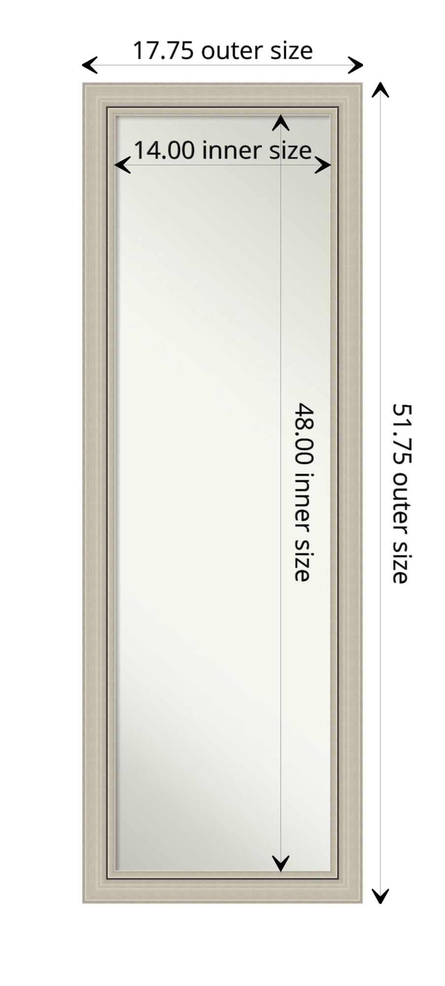 Amanti Art DSW3940207 on The Door Full Length Wall Mirror, Romano Narrow  Silver: Outer Size 18 x 52 18x52 : Amazon.ca: Home
