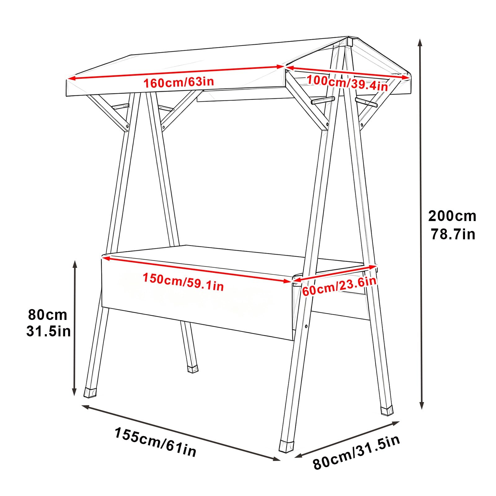 Puesto Plegable para Mercado de Agricultores, Carrito de Venta Ambulante | Toldo Resistente La Intemperie con Estructura de Acero, para Ventas al Aire Libre, Ferias de Artesanía(Orange,150cm/59in)