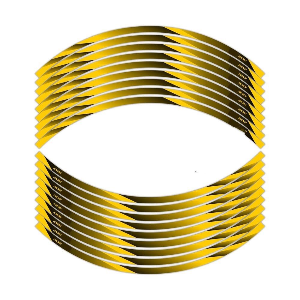 Hub Decals Rim for NINJA300 EX300 NINJA400 EX400 Motorcycle 17 Inch Front Rear Decal Hub Reflective Rim Stickers Stripe Tape(Yellow10)