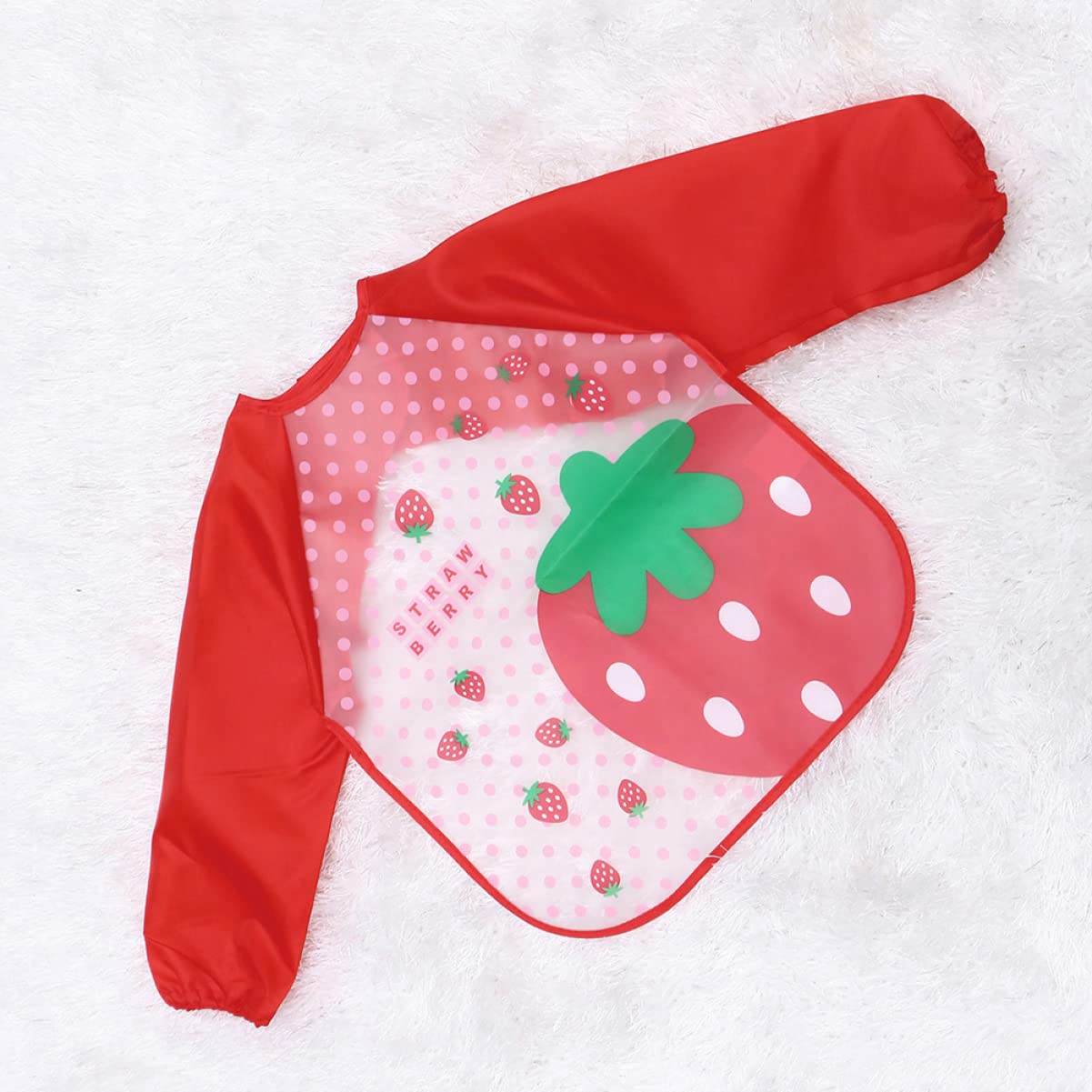 TOYANDONA 6pezzi Grembiuli Da Disegno Impermeabili Per Maniche Lunghe e Design Di Fragole Rosse Per Pittura e Cucina Facili Pulire e Riutilizzabili