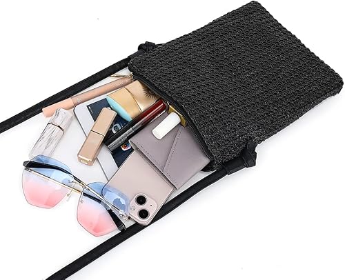 Miniatura 6 de Bycobecy Bolsa de playa de paja para mujer, lindo bolso de verano, bolsa cruzada pequeña de paja para vacaciones