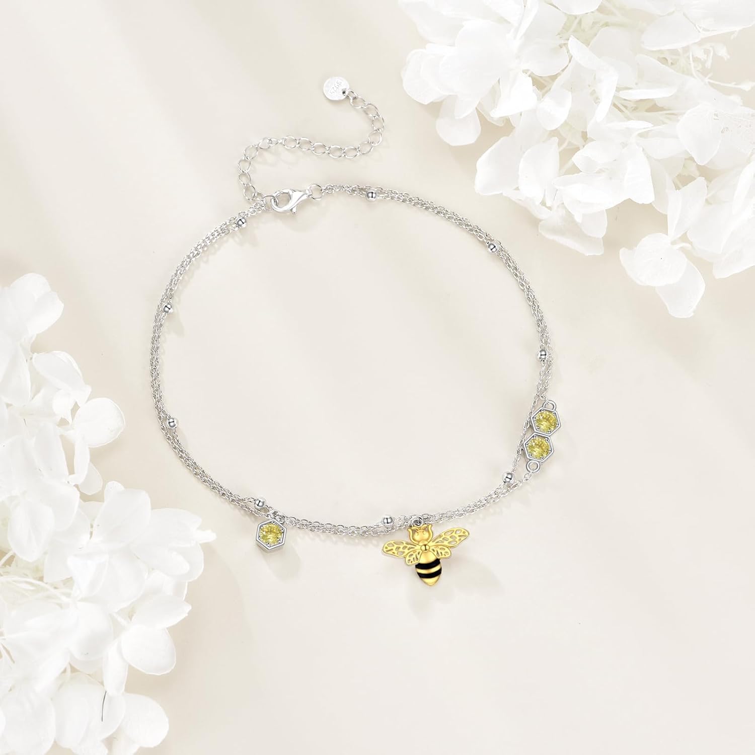 LUHE Starfish Ankle Bracelets for Women Seabeach Anklets 925 Sterling Silver Adjustable Foot Beaded white opal Ankle Bracelet Anklet Jewelry - Image 4