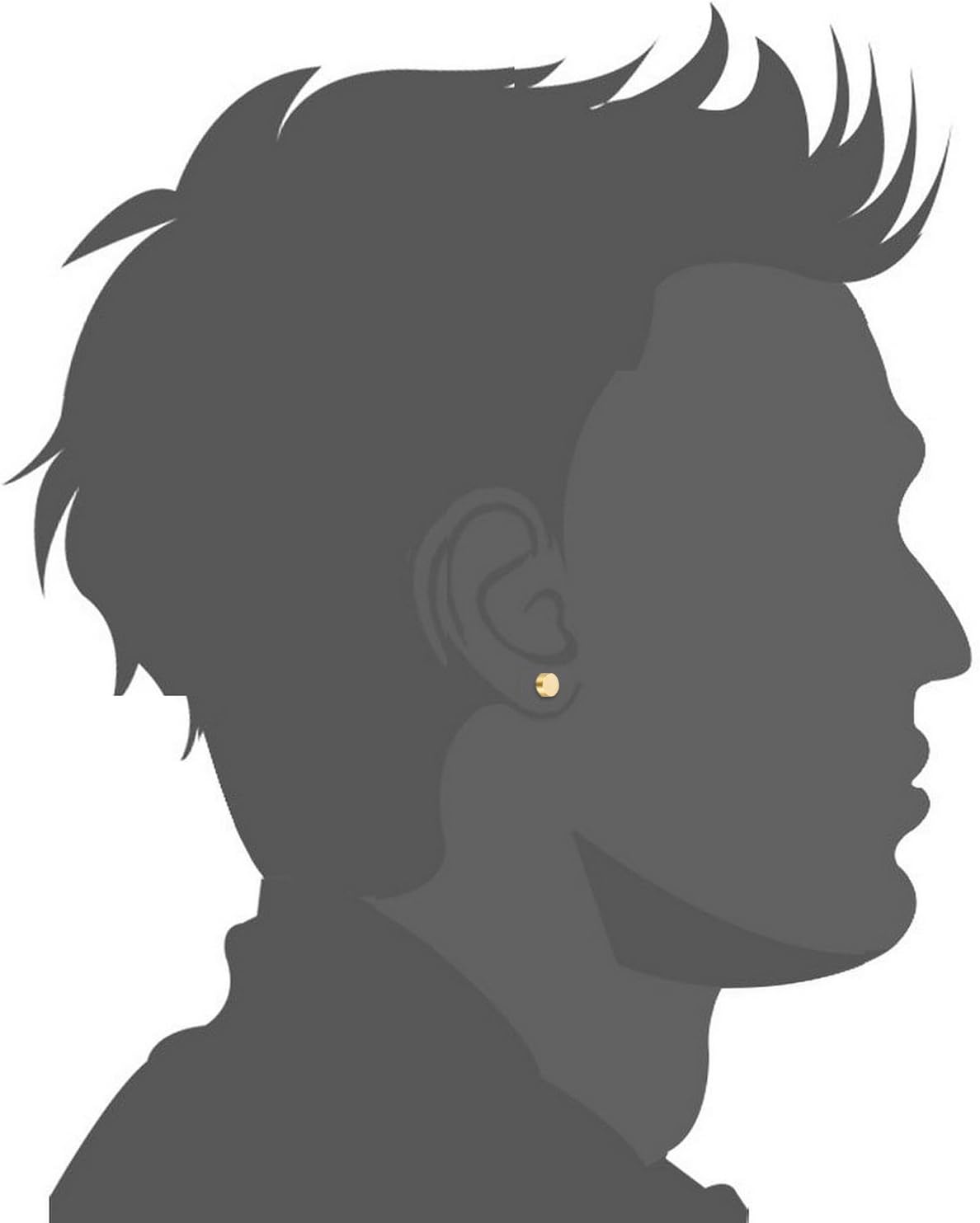 Cupimatch 3Pairs 3mm-12mm Screw Stud Earrings Mens Stainless Steel Cheater Fake Ear Plugs Gauges Illusion Tunnel, Black/Silver/Gold - Image 3