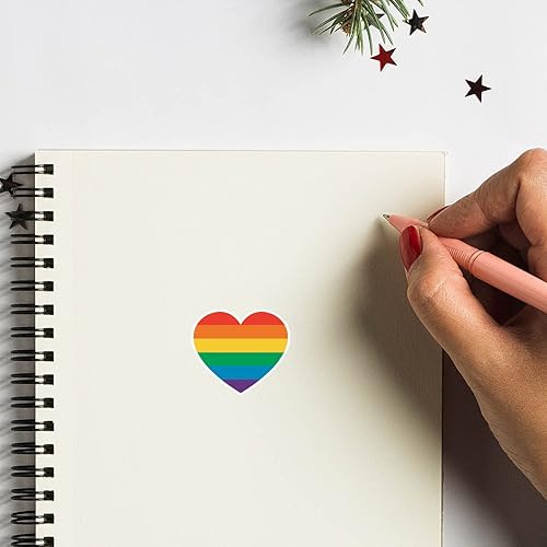 Miniatura 3 de Calcomanías del orgullo gay, 1 pulgada, arco iris, corazón, álbum de recortes, calendario de artes para niños, manualidades, paquete de 80