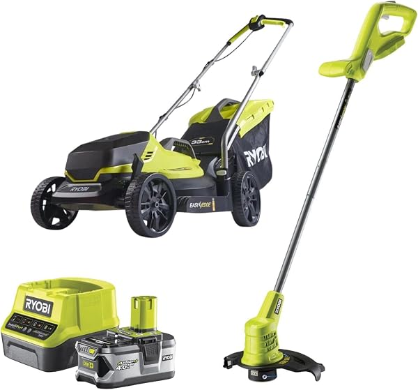 18V ONE+ Cordless Lawnmower and Grass Trimmer Twin Kit (1 x 4.0Ah) - 1