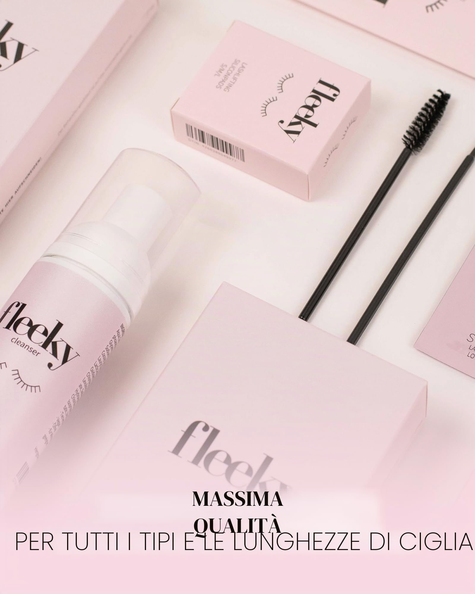 fleeky Set lifting per ciglia vegano e senza esperimenti sugli animali – Kit per sollevamento ciglia per slancio espressivo senza piegaciglia (mini)
