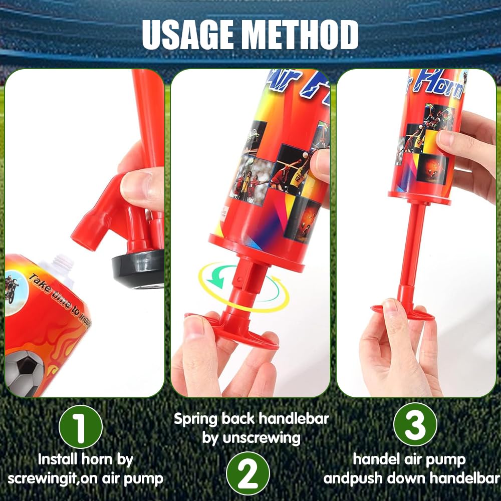 28CM Tromba da Stadio,2Pezzi Trombetta da Stadio Forte,Corno da Stadio,Handheld Fanfare Air Horn Estremamente Forte,Tromba ad Aria Compressa per Feste,Partite Calcio,Eventi Sportivi Rosso Blu