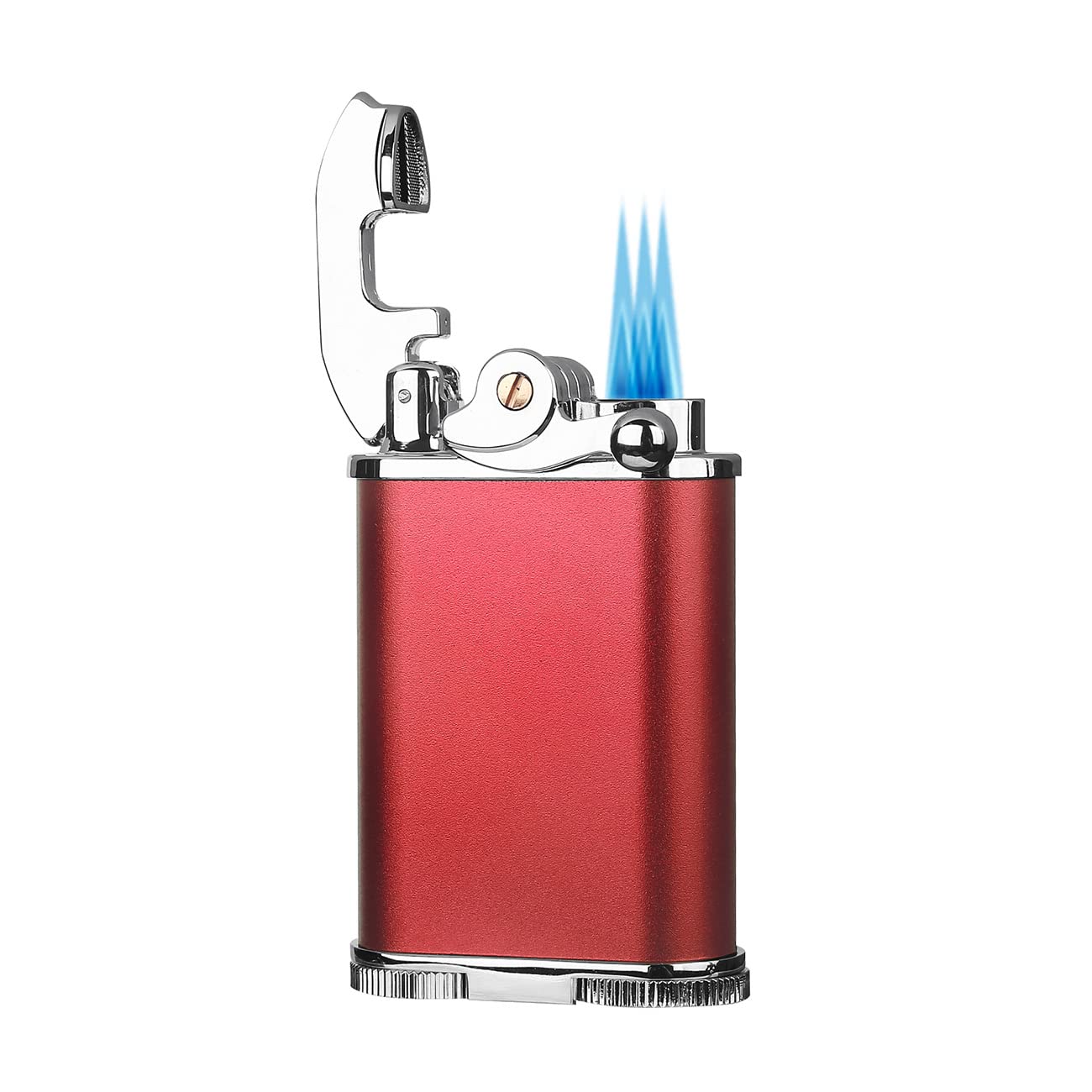 Visol Retro Butane Torch Lighter Triple Flame Refillable Gas Lighter Built-in Cutter Detachable Poker and Windproof Adjustable Flame