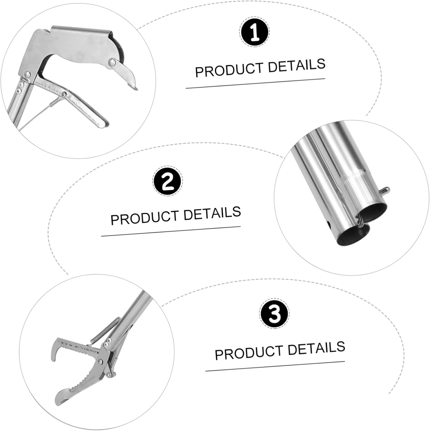 1Pc Folding Snake Catch Clamp Stainless Steel Snake Clip with Lock Portable and Practical for Outdoor Snake Catching Lightweight and Easy to Use