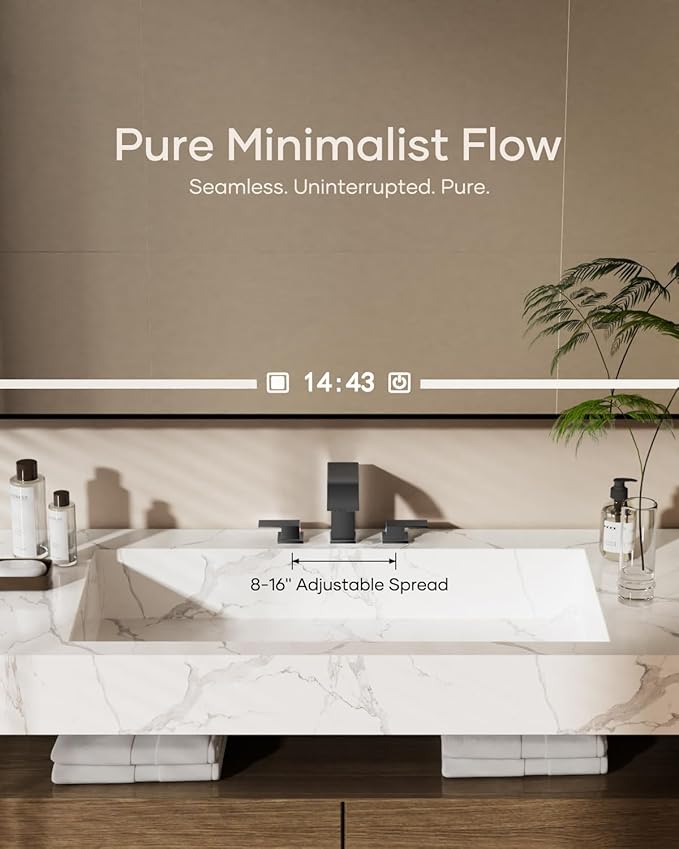 Grifería Lavamanos 3 Huecos 8 Pulgadas Negro Mate miniatura 3