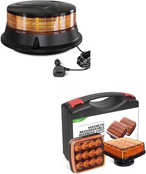 Agrieyes 4.2Inch 7 Flashing Modes Safety Warning lights and Amber Beacon Light,magnetic flashing lights for Vehicles, Caution Hazard Lights for Truck Tractor Golf Carts Snow Plow Postal Cars