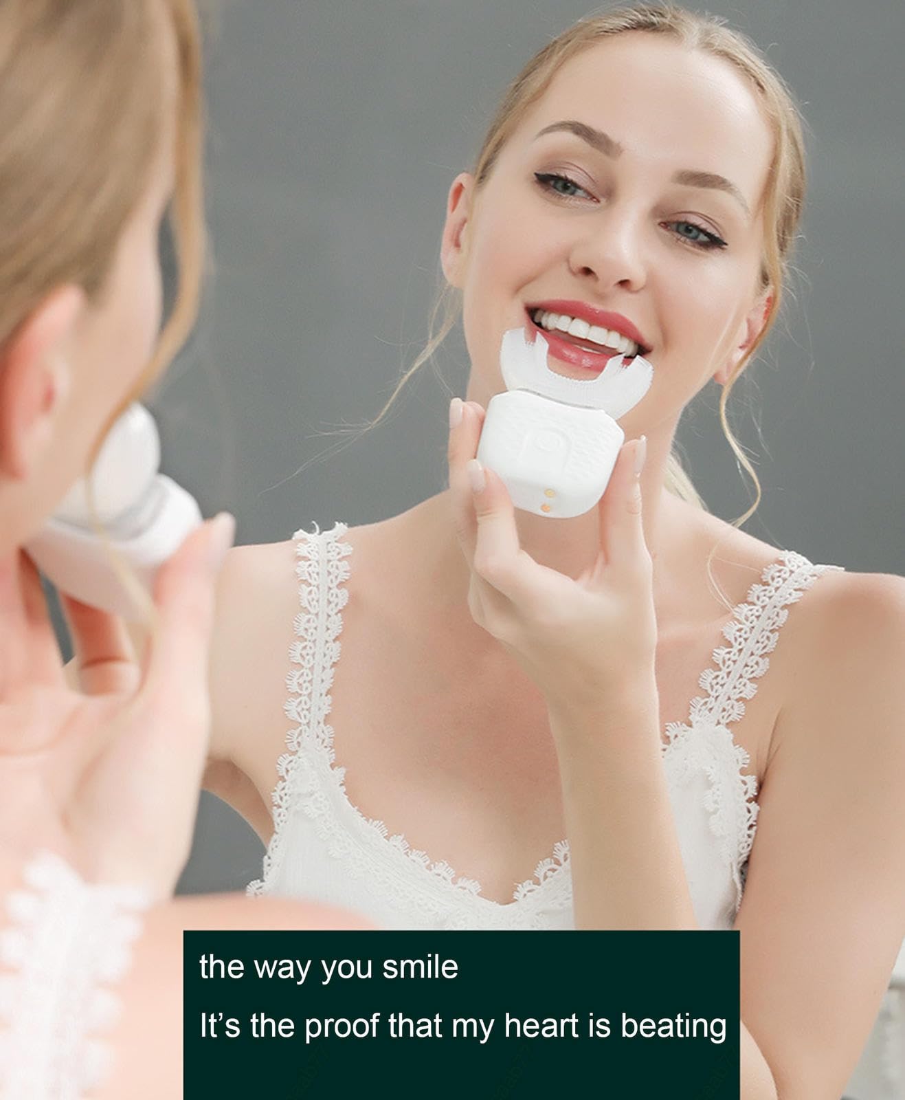 VIDECOR Cepillo de Dientes Eléctrico en Forma de U, IPX7 Cepillo de Dientes Eléctrico en Forma de U de 360° Cepillo de Dientes Inteligente Cepillo de Dientes Eléctrico de Silicona,Pink
