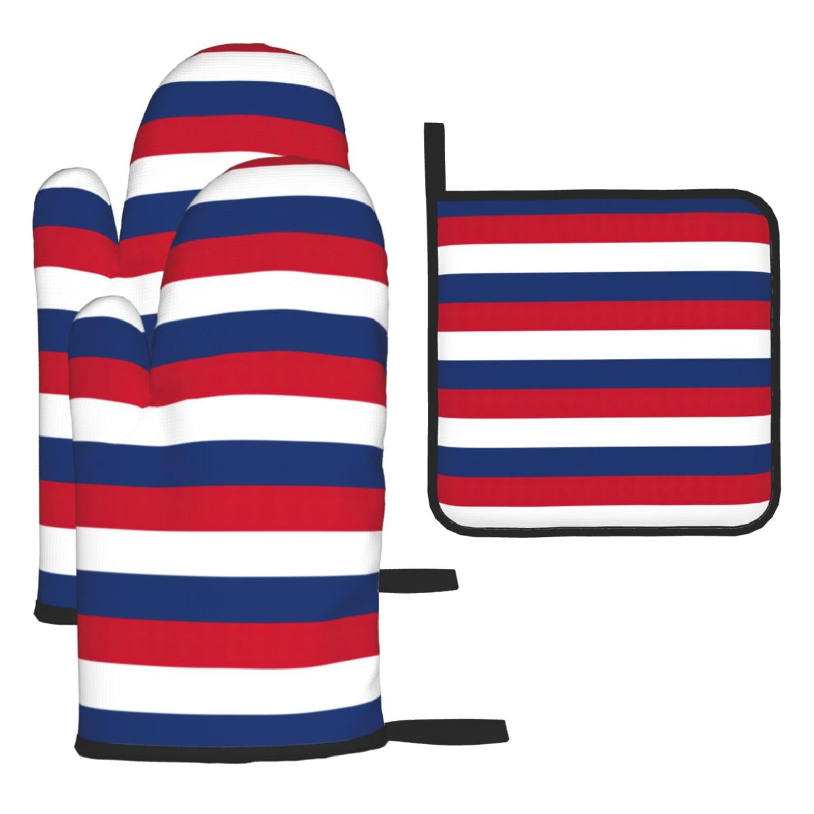 Dutch Flag Print Oven Kitchen Gloves For Baking Outdoor Grilling Home Use Mitts Microwaving Bbq