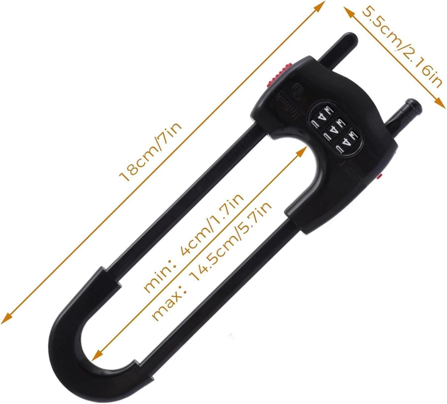 Upgrade 4 Packs Sliding Cabinet Locks, Baby Proofing U-Shaped Child Safety Latches ，Childproof Latches for Knobs, Handles on Kitchen Doors and Home Drawers Closet (Black, 4)