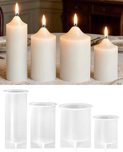 4 Stück Kerzen Formen Silikon, Kerzenformen zum Gießen…
