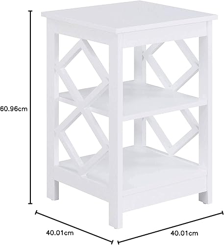 Miniatura 13 de Convenience Concepts Mesa auxiliar de diamante, gris Gris,Negro -,Blanco