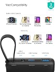 INIU Chargeur portable, Ultra Mince 10000mAh PD 20W Power Bank avec câble intégré, téléphone externe Powerbank Compatible avec iPhone 15/14/13/12/11, Samsung S22/S21, Google, AirPods, iPad, etc.