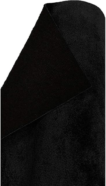 A-Express Plain Soft Plush Velvet Fabric Upholstery Dressmaking Curtain Blind Cushion Velour Material - Black 1 Metre 100cm x 145cm