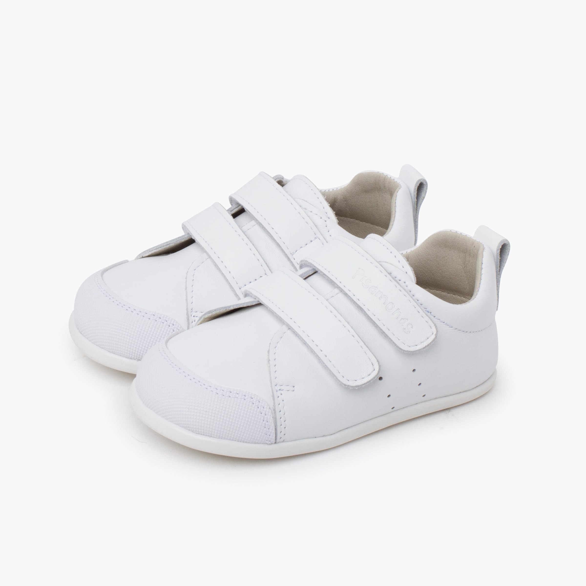 Pisamonas Baskets Souples en Cuir Double Fermeture À Scratch