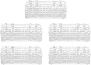 5 Set 40â€‘Hole 20 x 20 mm Plastic Test Tube Rack, Detachable Sample Bottle Rack for Laboratory