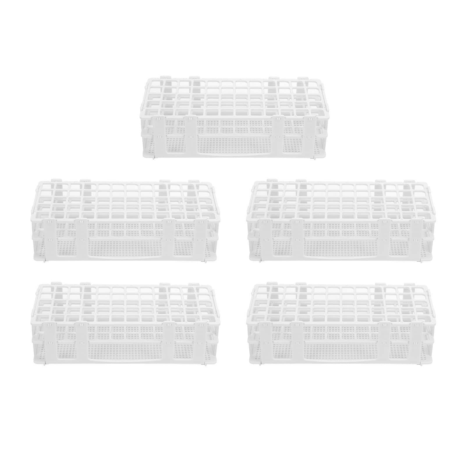 Produktbild von Reagenzglasgestell Aus 304 Edelstahl – 40 Löcher Für 14–16 Mm Röhrchen, 3-lagig, Stabil & Platzsparend Fürs Labor