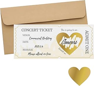 Scratch Card Reveal Surprise Music Ticket, Unique Concert Ticket Gift Personalised Concert Tickets for Events Gift with En...