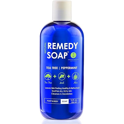 Truremedy Naturals 12 oz Tea Tree Oil Body Wash - Invigorating Tea Tree Soap with Peppermint, Aloe, Eucalyptus, Coconut and Olive Oil - Refreshing Body Wash for Men and Women - Shower Gel Cleanser