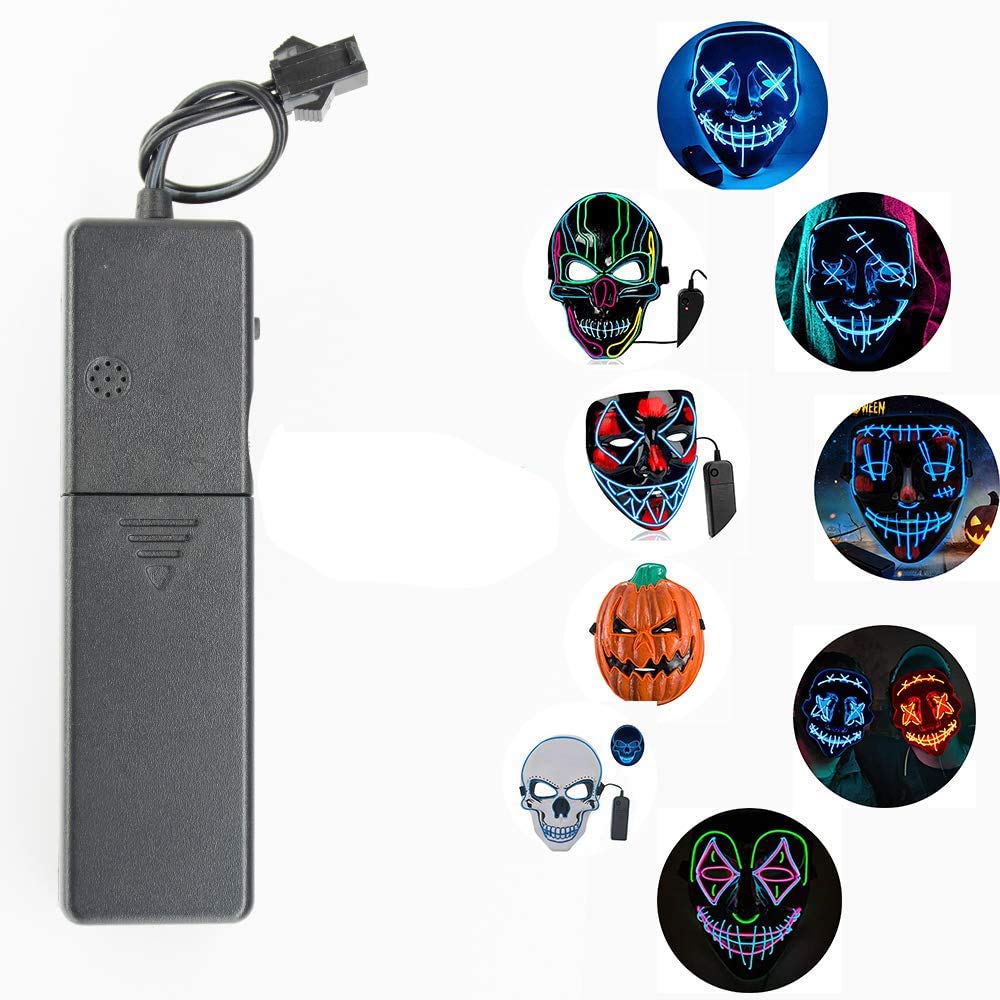 New Portable EL Wire Adapter Unique Battery Pack/Controller EL Wire Inverter for Parties, Halloween, LED Mask, Blacklight Run,Christmas Tree DIY Decoration, Sound Induction ling with Music Speed