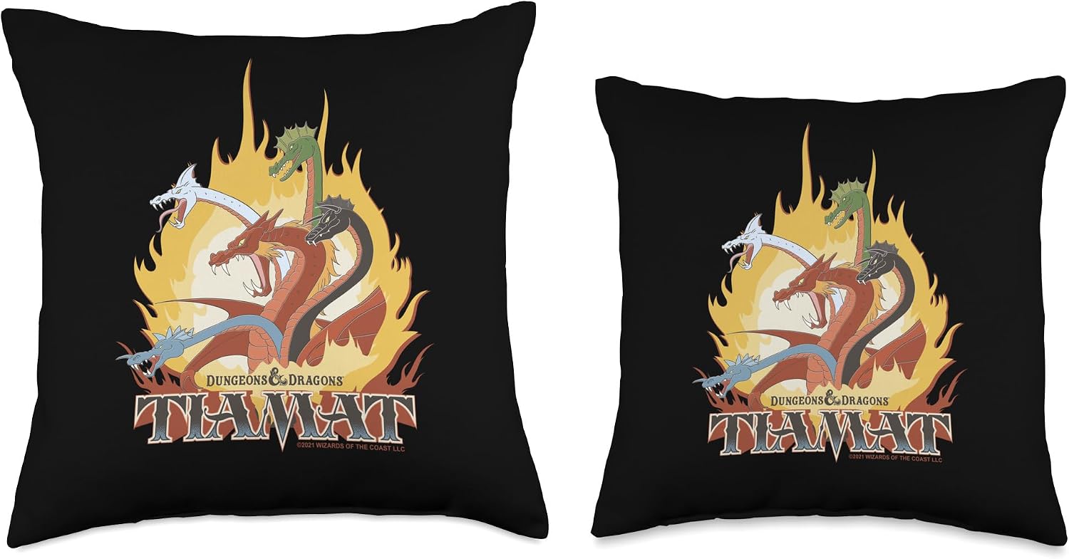 Dungeons & Dragons Tiamat Flames Portrait Throw Pillow, 16x16, Multicolor