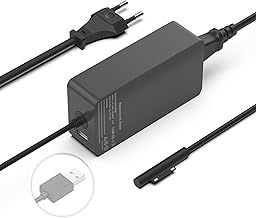 BIUBOTY Alimentatore Surface Laptop 65W 15V 4A Caricabatterie per Microsoft Surface Pro 11/10/9/8/Pro 7/7+/6/5/4/3/X Surface Go 4/3/2/1 Surface Laptop 7/6/5/4/3/2/1, Surface Book 3/2/1 con porta USB