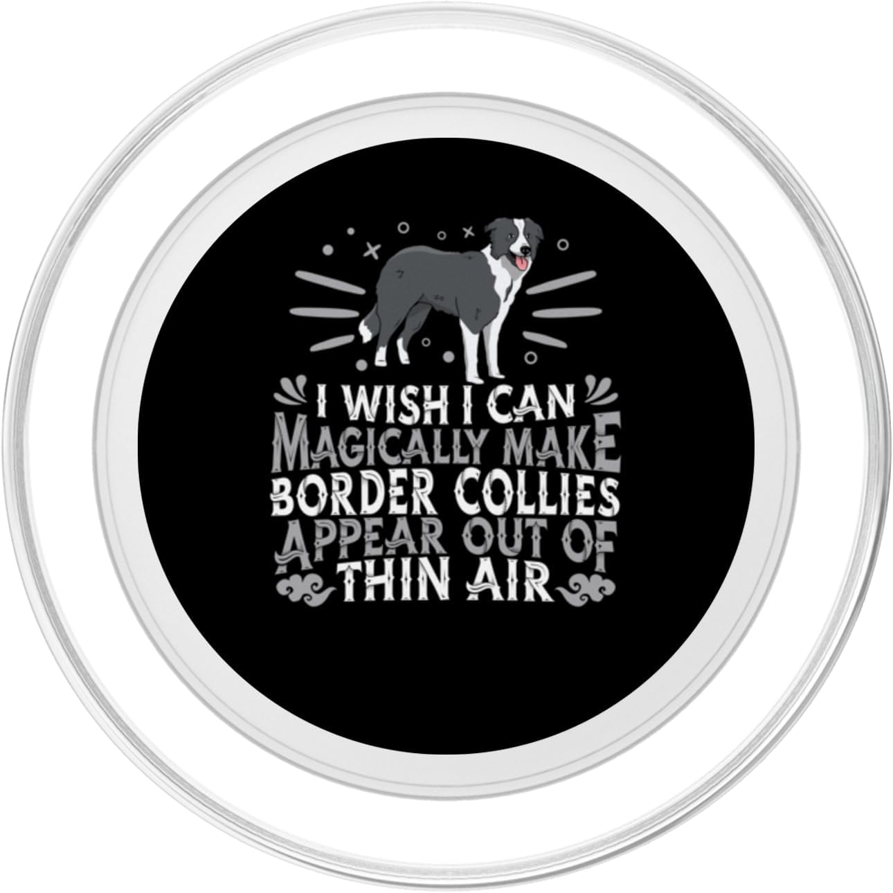 Border Collie Appears Out Of Thin Air - Dog Border Collies PopSockets MagSafe PopGrip for iPhone
