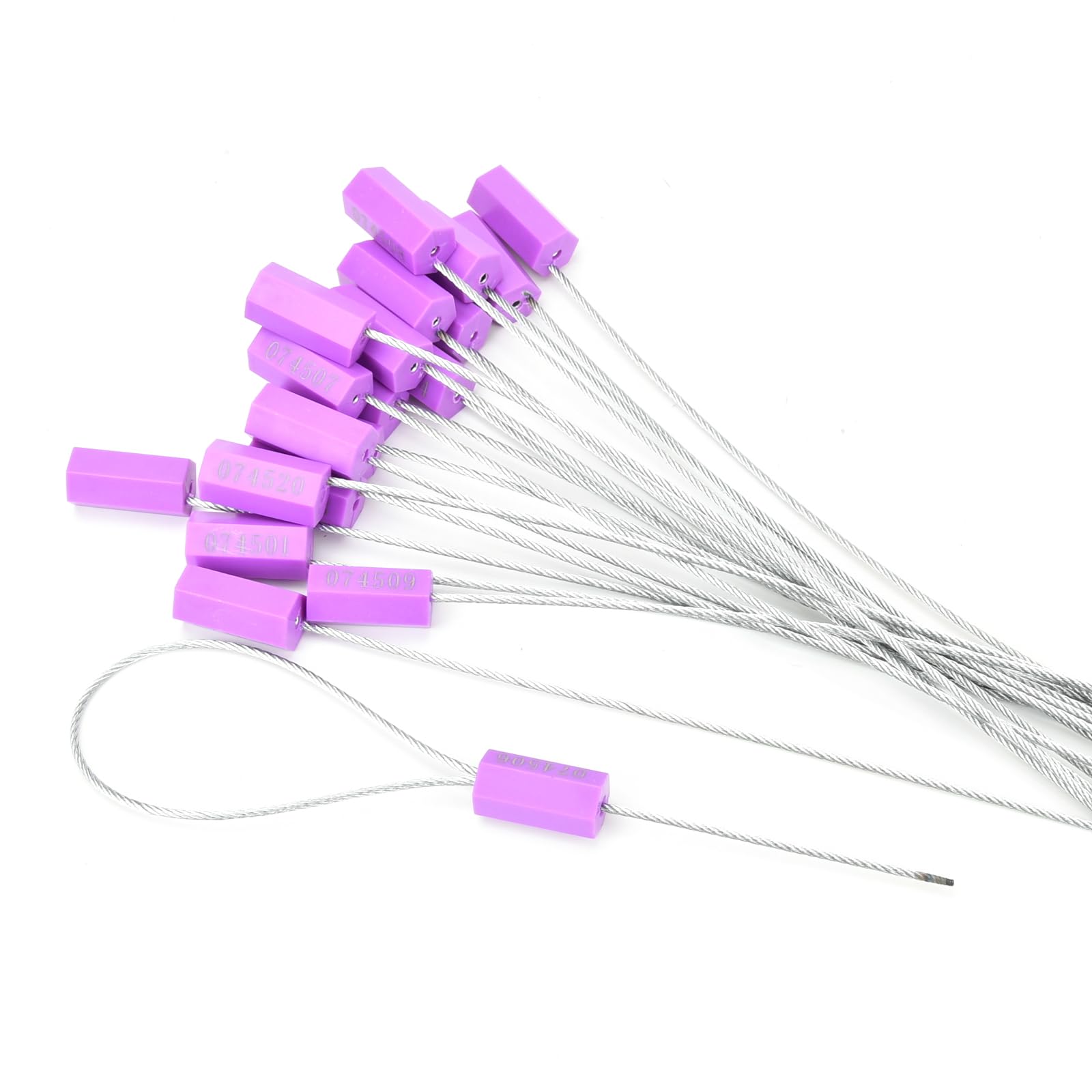 500pcs Security Marking Cable Seals Tamper Proof Steel Wire Seal Numbered Shipping Seals Disposable Pull Tight Self-Locking Cable Seal Truck, Cargo,