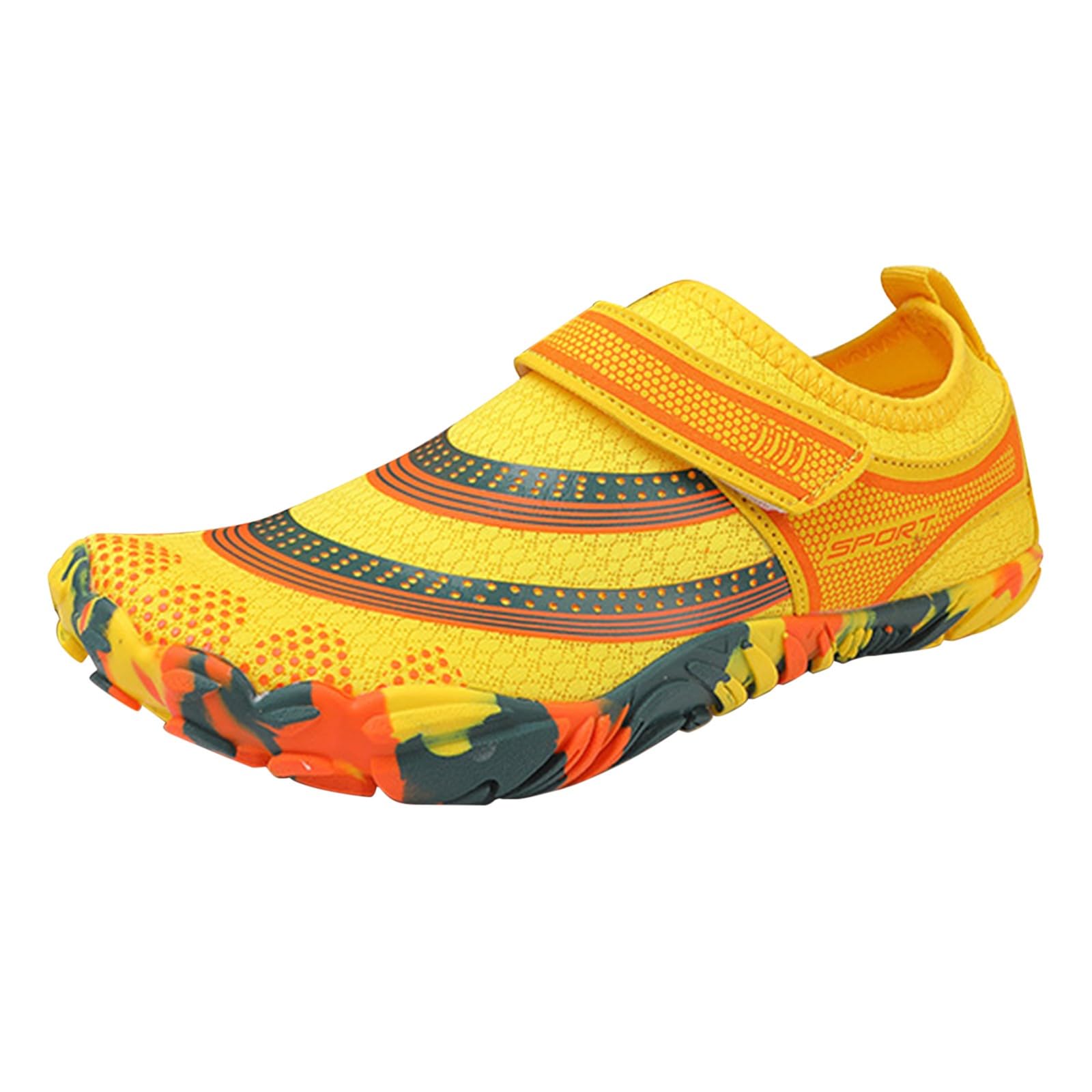 Zapatos de agua para hombre, estilo bohemio, de secado rápido, ligeros, con correa, para playa, piscina, surf y kayak, Amarillo, 40 2/3 EU