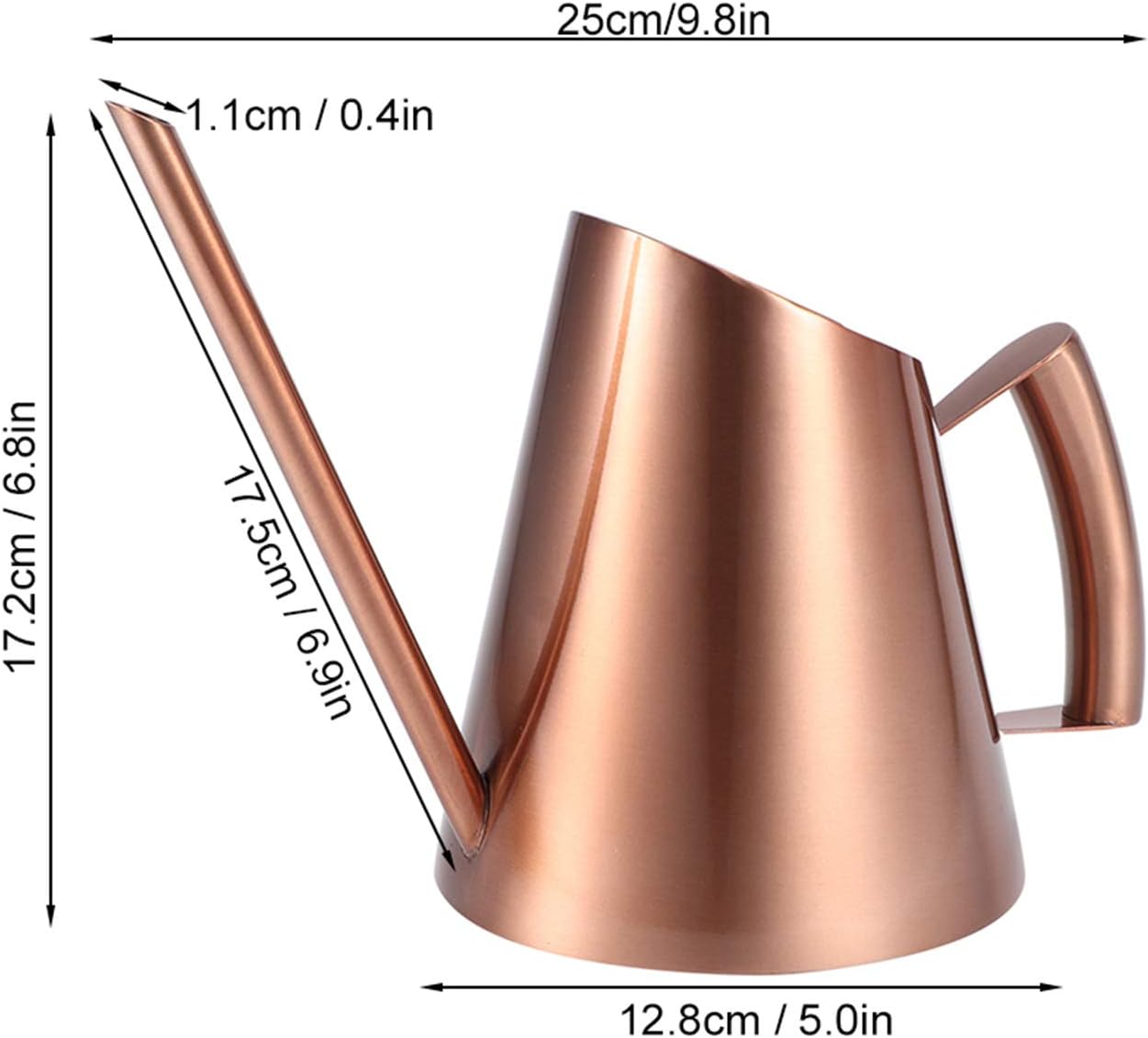 Succulent Long Spout Water Can Copper Watering for Indoor Plants Watering Can Pot Long Narrow Spout Indoor Bonsai Flower Bronze Colored Gardening Kettle Office Kids (M)