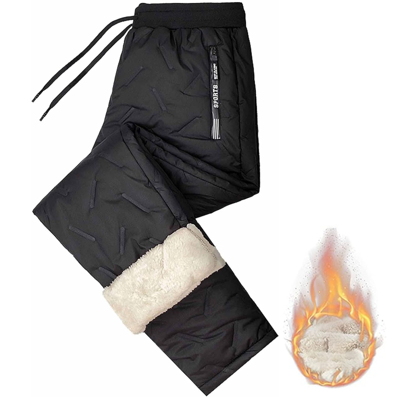 INGKE Dododz Unisex Fleece Trousers,Unisex Fleece Jogging Bottoms,Dododz Fleece Trousers, Waterproof and Warm (Black-B,7XL)