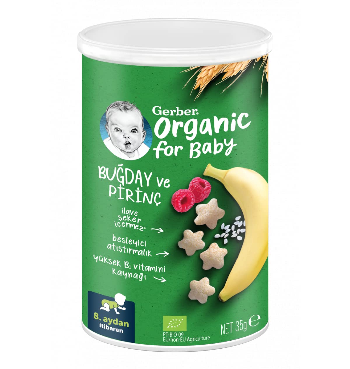 Gerber Organik Pirinçli, Buğdaylı, Muzlu ve Ahududulu Bebek…