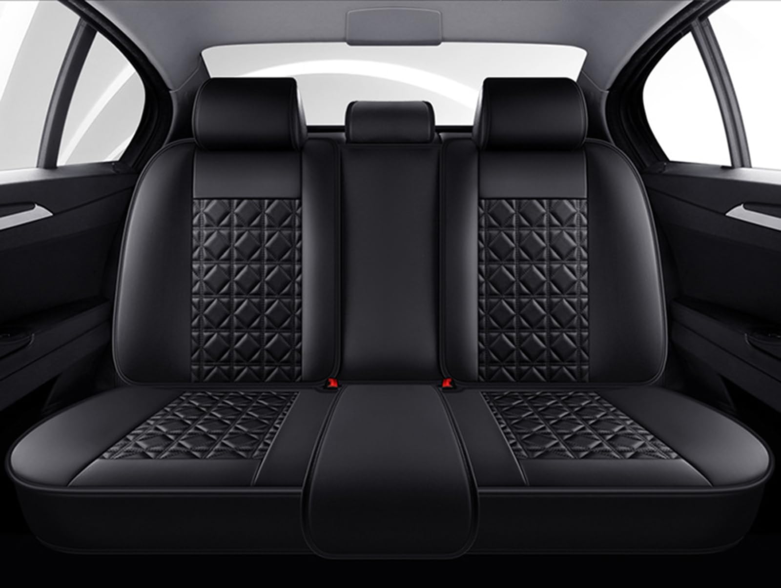 Set completo di coprisedili per auto, coprisedili in pelle a 5 posti per | Coprisedili anteriori e posteriori, protezioni impermeabili per cuscini per sedili auto, misura universale per
