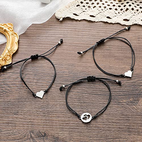 COLORFUL BLING 2-3Pcs Mother Daughter/Son Card Bracelets Set Matching Heart Wish Bracelets for Women Girls Mother's Day Gifts for Mommy & Me-A - Image 5