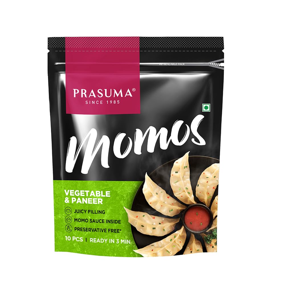 Prasuma Momos Vegetable, 10 Pieces| Frozen