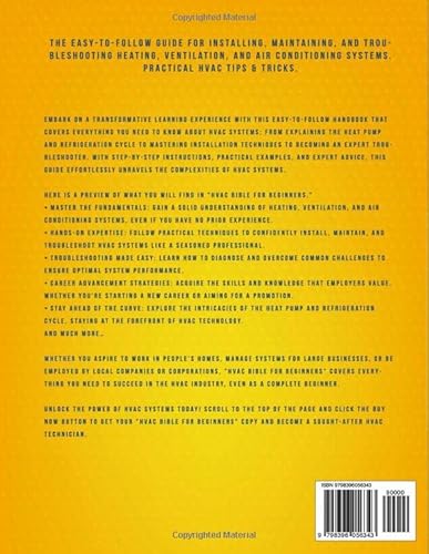 Hvac Bible For Beginners: The Easy-To-Follow Guide For Installing, Maintaining, And Troubleshooting Heating, Ventilation, And Air Conditioning Systems. Practical Hvac Tips & Tricks. #TOP1