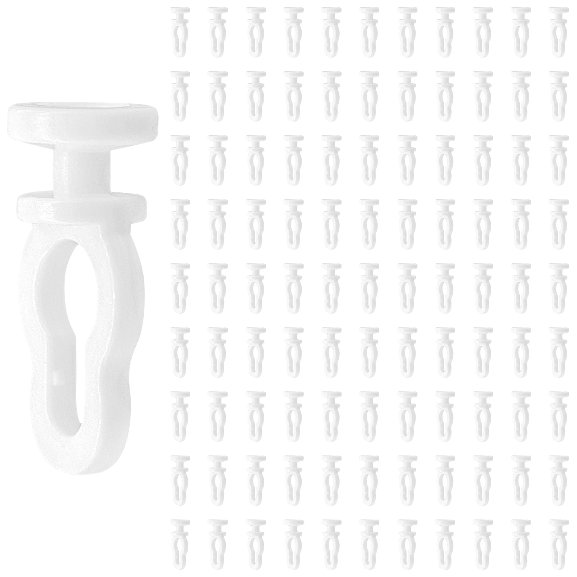100 Pieces Plastic Curtain Track Rollers - Smooth and Durable Sliding Curtain Pulleys, White - Image 2
