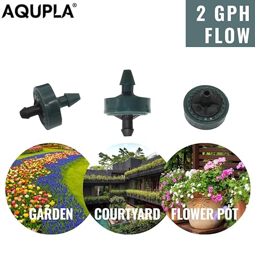 Miniatura 2 de 2 emisores de riego por goteo GPH Goteros compensadores de presión cabezales de flujo constante para tubería de riego de 14 pulgadas, 50 piezas