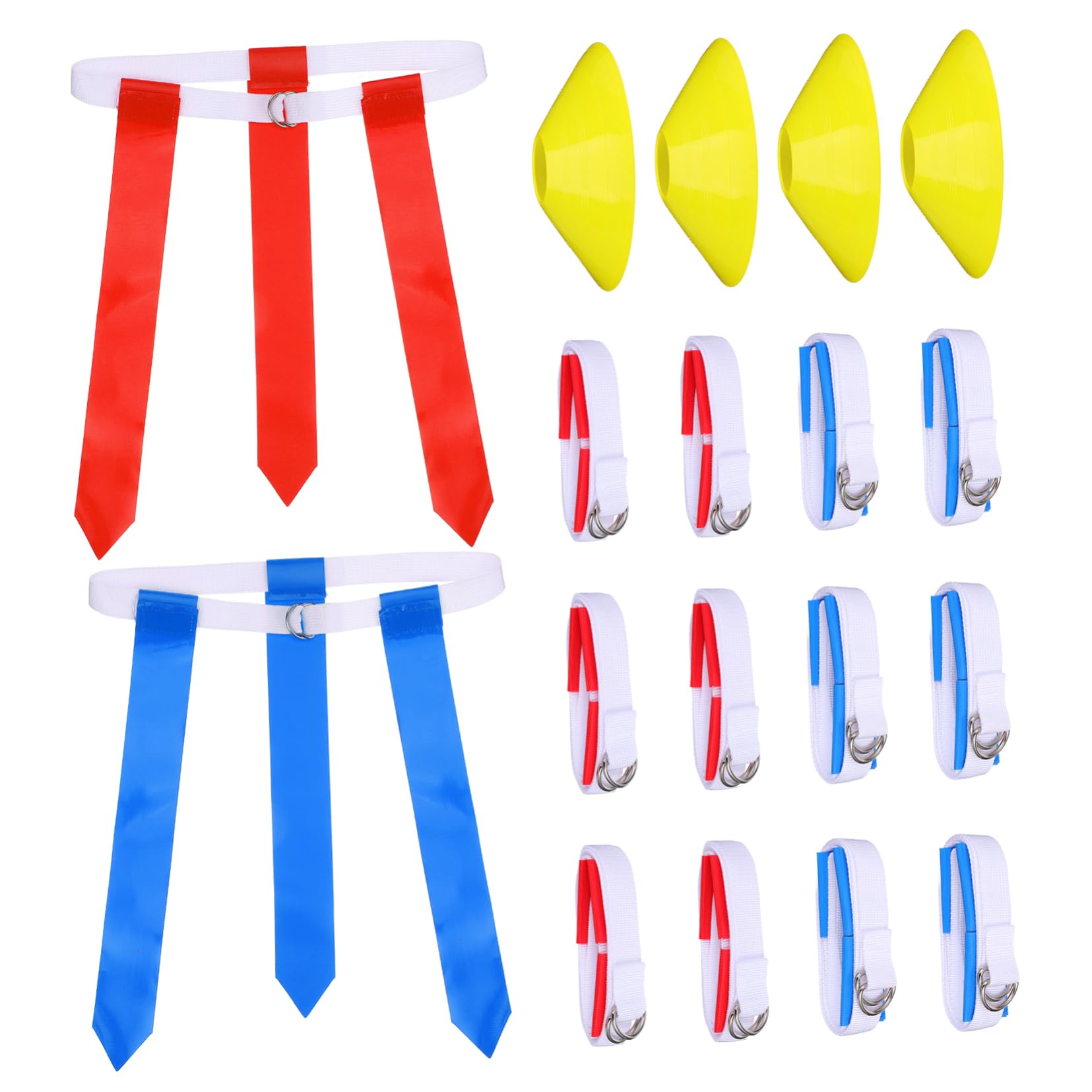 MUSISALY Football Gear Set 12 Belts 4 Cones Flags Storage Bag Best for Youth Football Training