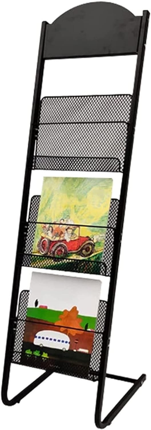 Zeitschriftenständer, Ausstellungsständer für Broschüren aus Metall, Bodenstehender Zeitschriftenständer, Für Wohnzimmerboden/Arbeitsraum/Büro/Bibliot(B)