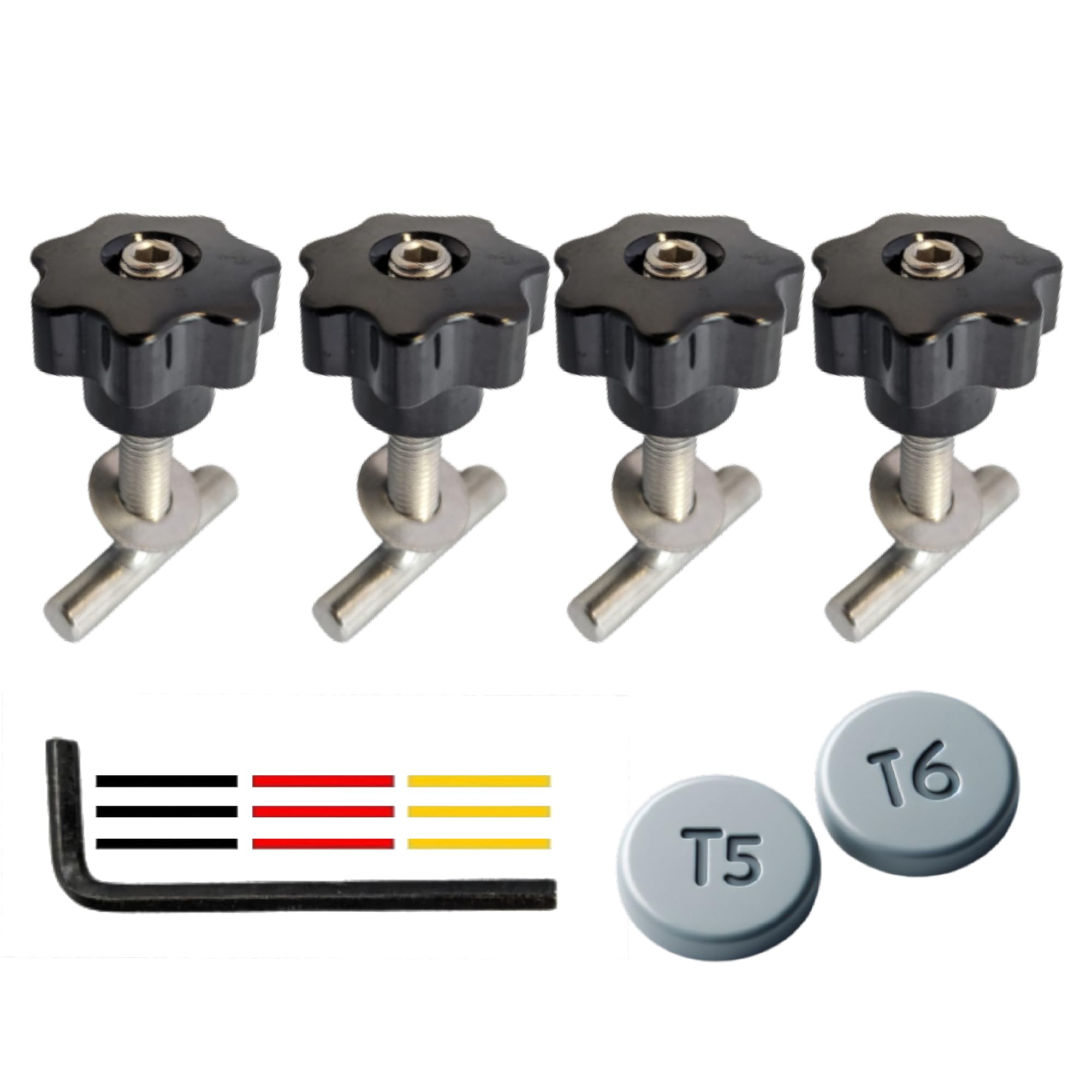 TronicXL Zestaw śrub kompatybilny z VW Bulli Bus T5 T6 Multivan, śruby prowadzące, obciążenie szyny, śruby zabezpieczające, Transporter, California, zabezpieczenie ładunku