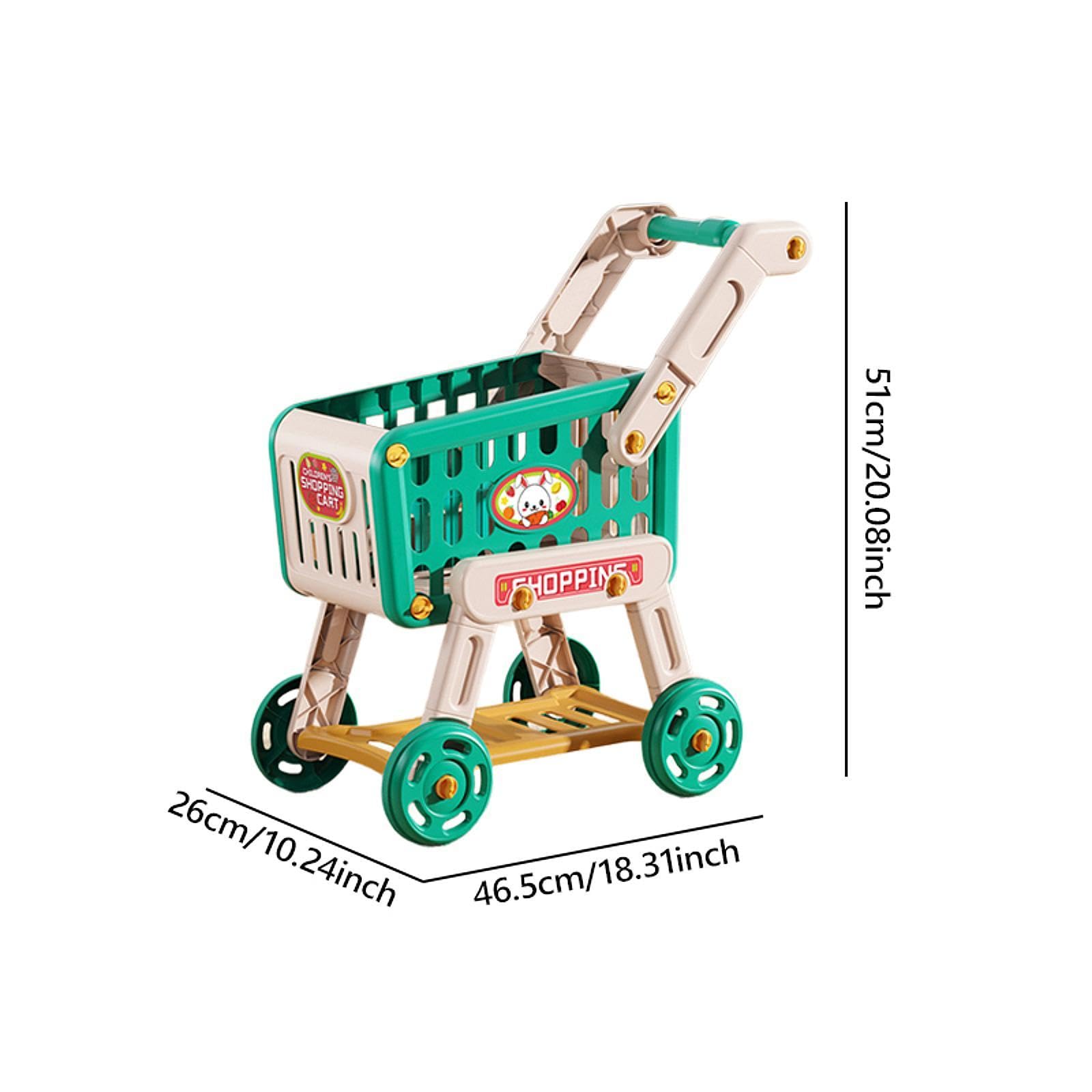 Carrito de Supermercado de Juguete para Niños para Juego Interactivo Y, Verde