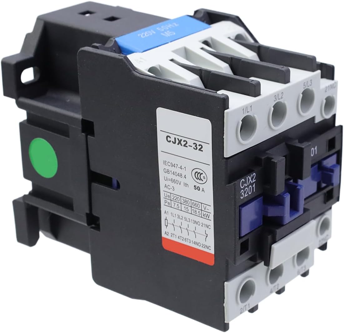 Antrader AC Contactor CJX2-3210 220V 50Hz Coil Motor AC Contactor 3 Poles Normally Open